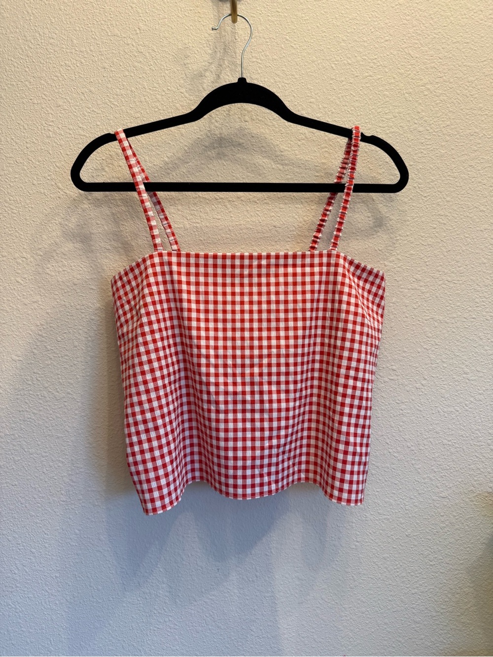 Gianni Bini Red White Gingham Cami Top Size Medium